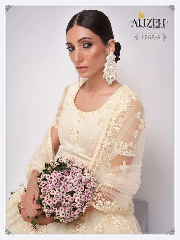 ALIZEH BRIDAL HERITAGE 1068-A SERIES PURE BUTTERFLY NET LEHENGAS-00001