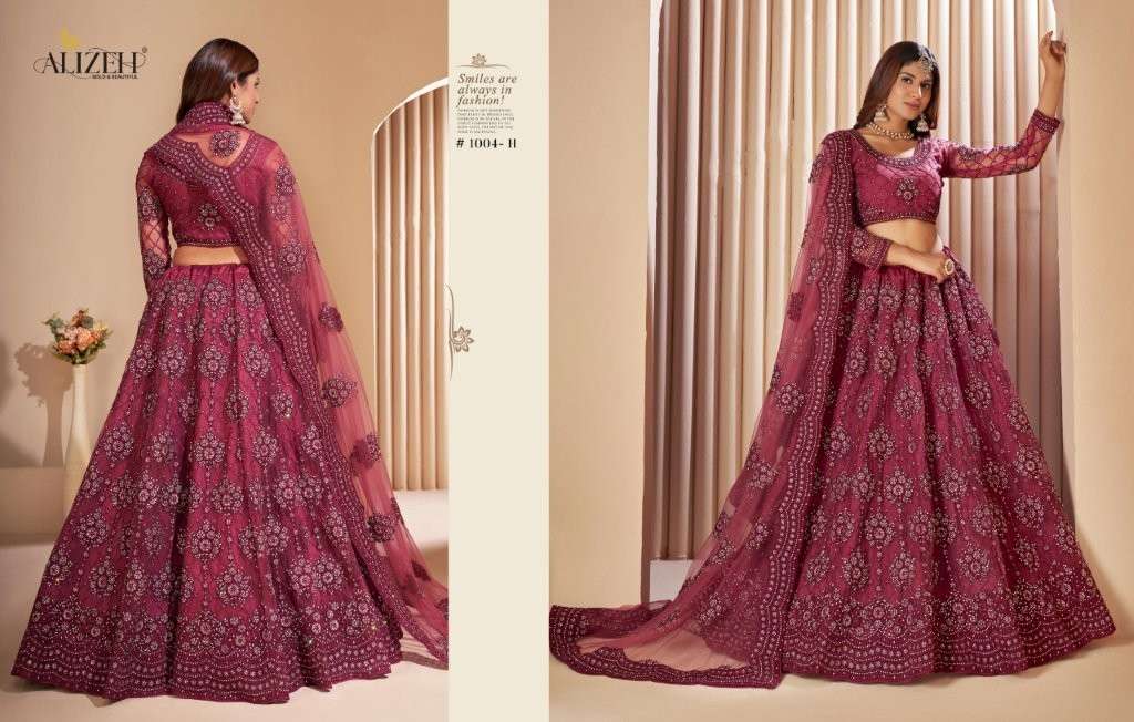 ALIZEH BRIDAL HERITAGE COLOUR SPLASH PURE NET EMBROIDERY LEHENGAS-00001