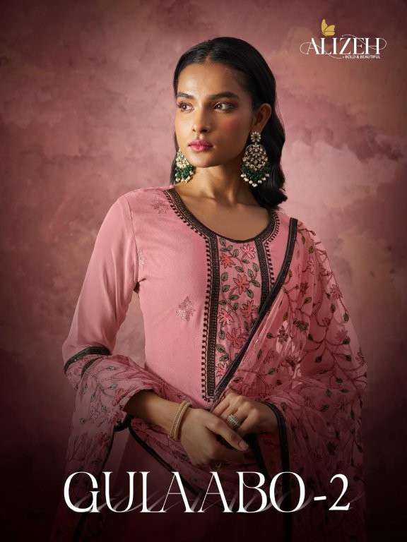 ALIZEH GULAABO VOL-2 7026 TO 7029 SERIES PURE GEORGETTE PRINTED DRESSES-00001