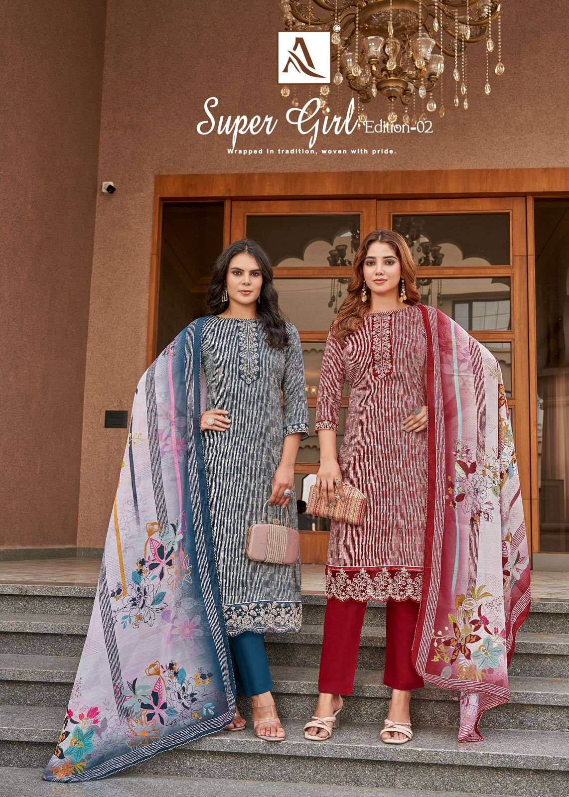ALOK SUIT SUPER GIRL VOL-02 PURE JAAM COTTON PRINTED PAKISTANI DRESSES-00201