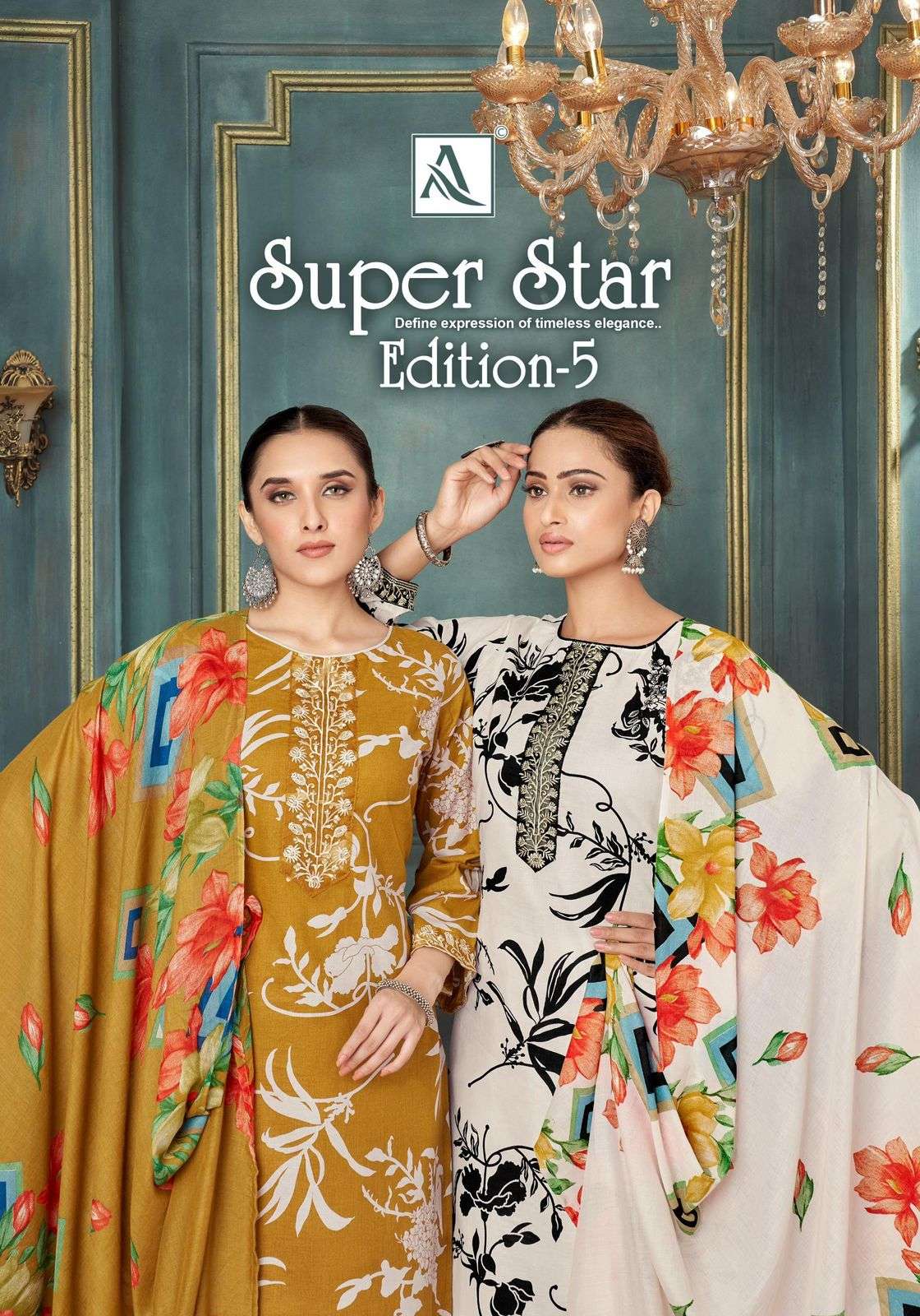 ALOK SUIT SUPER STAR VOL-05 PURE CAMBRIC COTTON PRINTED PAKISTANI DRESSES-00201