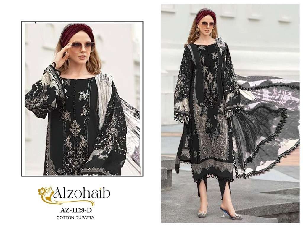 ALZOHAIB AZ-1128 SERIES HEAVY EMBROIDERY COTTON PRINTED PAKISTANI DRESSES-00011