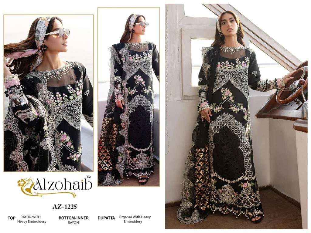 ALZOHAIB AZ-1225 PURE COTTON EMBROIDERY PAKISTANI DRESS-00201