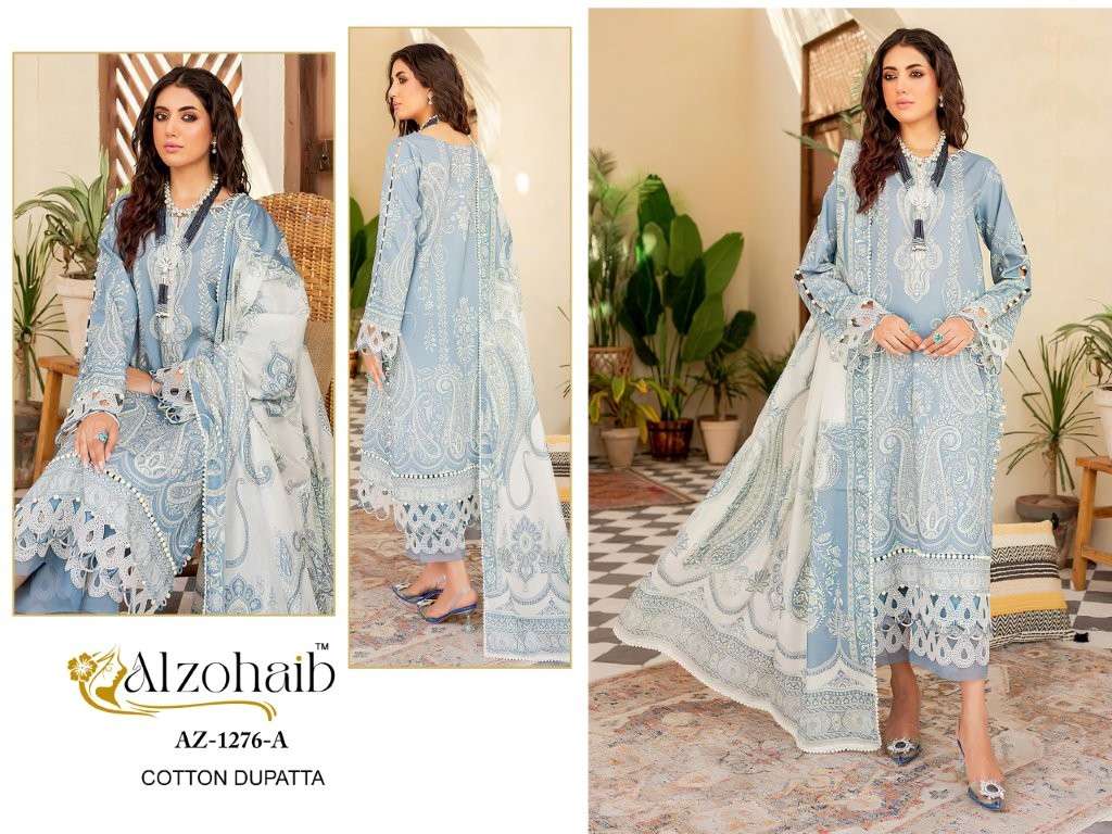 ALZOHAIB AZ-1276 SERIES PURE COTTON PRINTED PAKISTANI DRESSES-00071