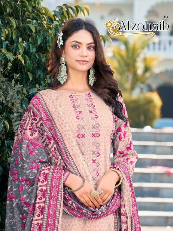 ALZOHIAB AZ-1258-59-60 SERIES PURE COTTON PRINTED PAKISTANI DRESSES-00011