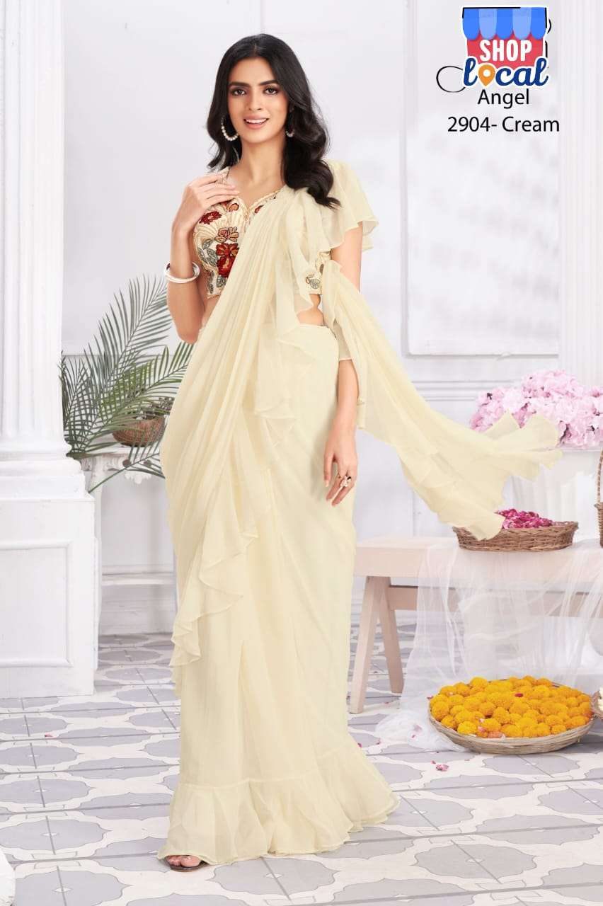 ANGEL BY ASLIWHOLESALE DESIGNER PURE GEORGETTE SEQUENCE SAREES AND CO-ORD DRESSES-00014