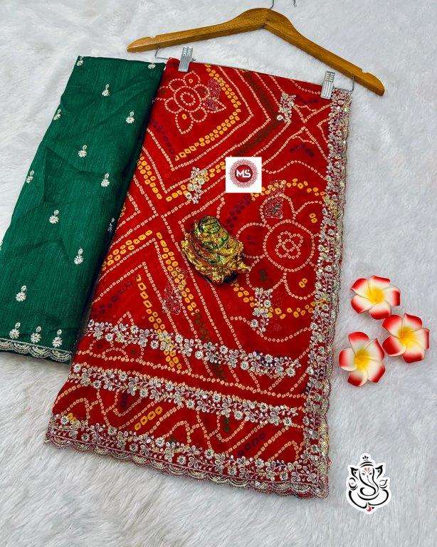 ANKITA VOL-06 BY ASLIWHOLESALE DESIGNER PURE GEORGETTE BANDHANI PRINTED SAREES-00290