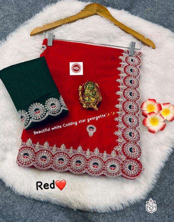 ANKITA VOL-12 BY ASLIWHOLESALE DESIGNER PURE GEORGETTE SAREES-00290
