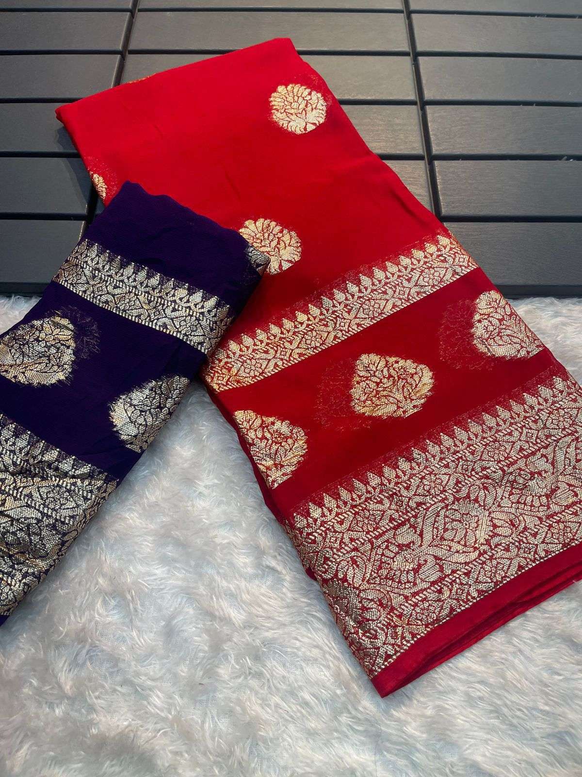 ANU BY ASLIWHOLESALE DESIGNER PURE VISCOSE GEORGETTE SAREES-00268