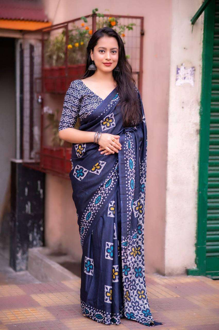 ANURADHA BY ASLIWHOLESALE DESIGNER PURE SOFT LINEN SILK COTTON PRINTED SAREES-00279