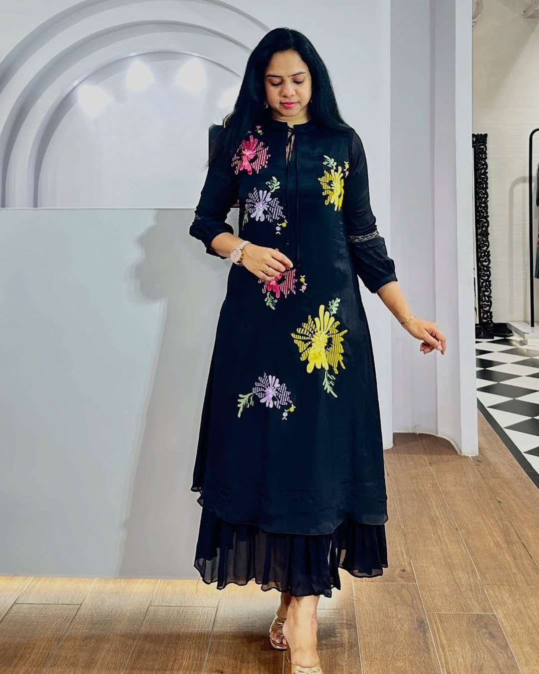ARYA DRESS BARKHA PURE CHANDERI COTTON EMBROIDERY KURTIS-00079