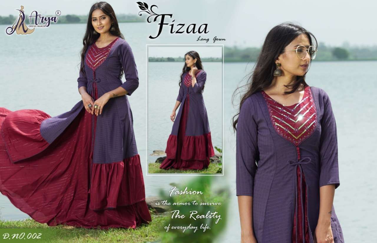 ARYA DRESS MAKER FIZAA LONG GOWN PURE COTTON GOWNS-00079