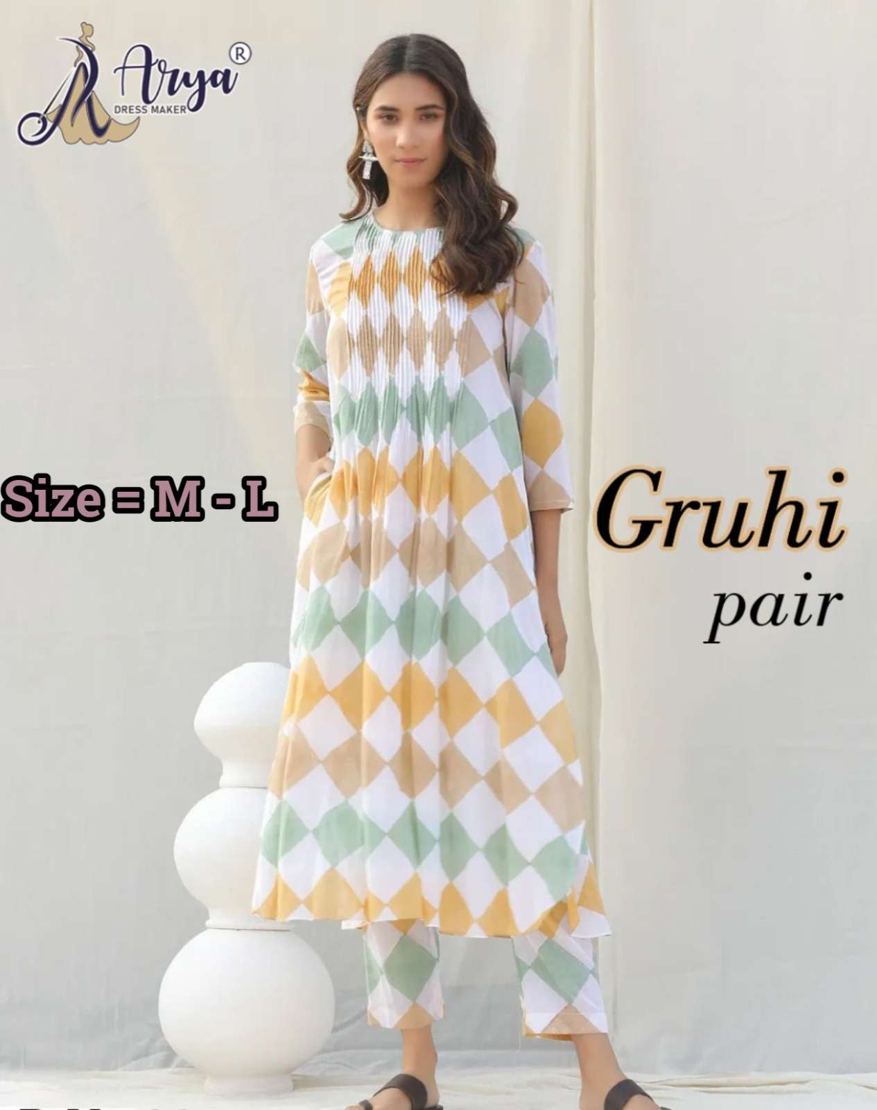 ARYA DRESS MAKER GRUHI PURE COTTON PRINTED KURTIS-00079
