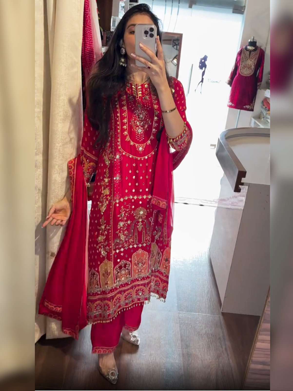 ARYA DRESS MAKER KAZARI PURE COTTON EMBROIDERY DRESS-00079