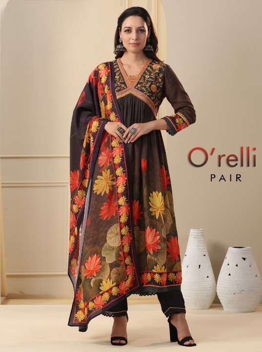 ARYA DRESS MAKER ORELLI PAIR PURE MUSLIN PRINTED DRESS-00079