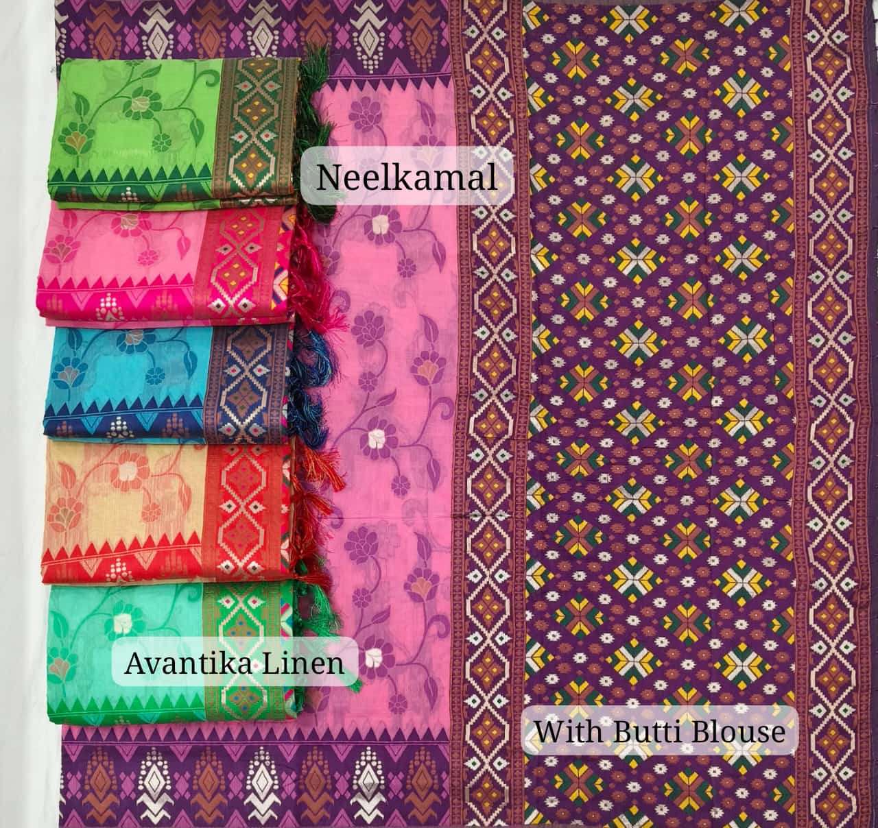 AVANTIKA LINEN BY ASLIWHOLESALE DESIGNER PURE NEELKAMAL PRINTED SAREES-00065