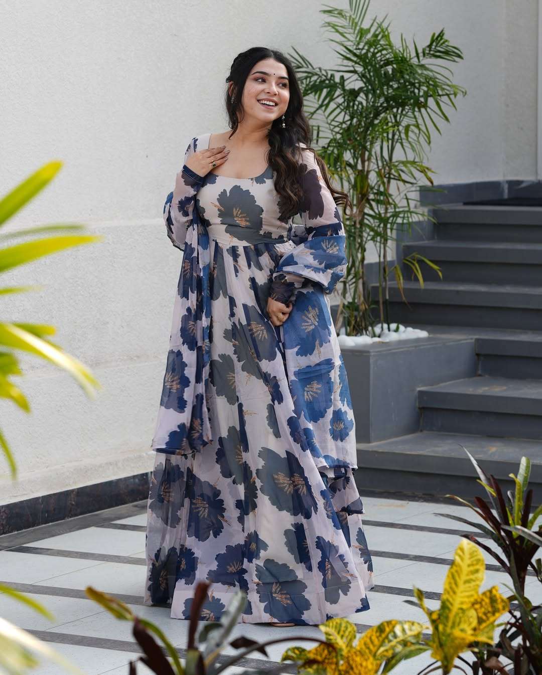BAN-134 BY ASLIWHOLESALE DESIGNER PURE ORGANZA PRINTED DRESSES-00097