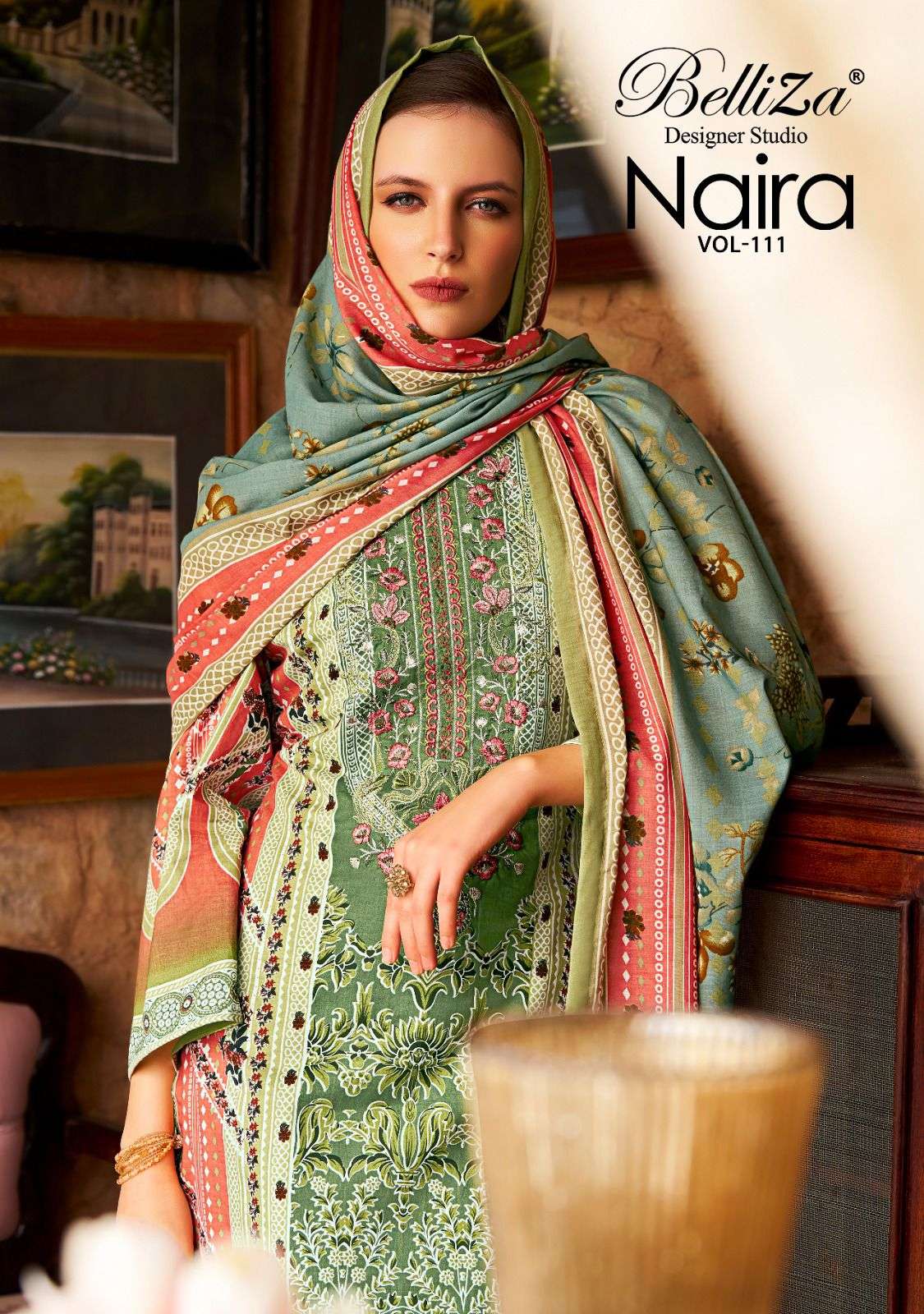 BELLIZA NAIRA VOL-111 859-001 TO 859-008 SERIES PURE COTTON PRINTED PAKISATNI DRESSES-00201