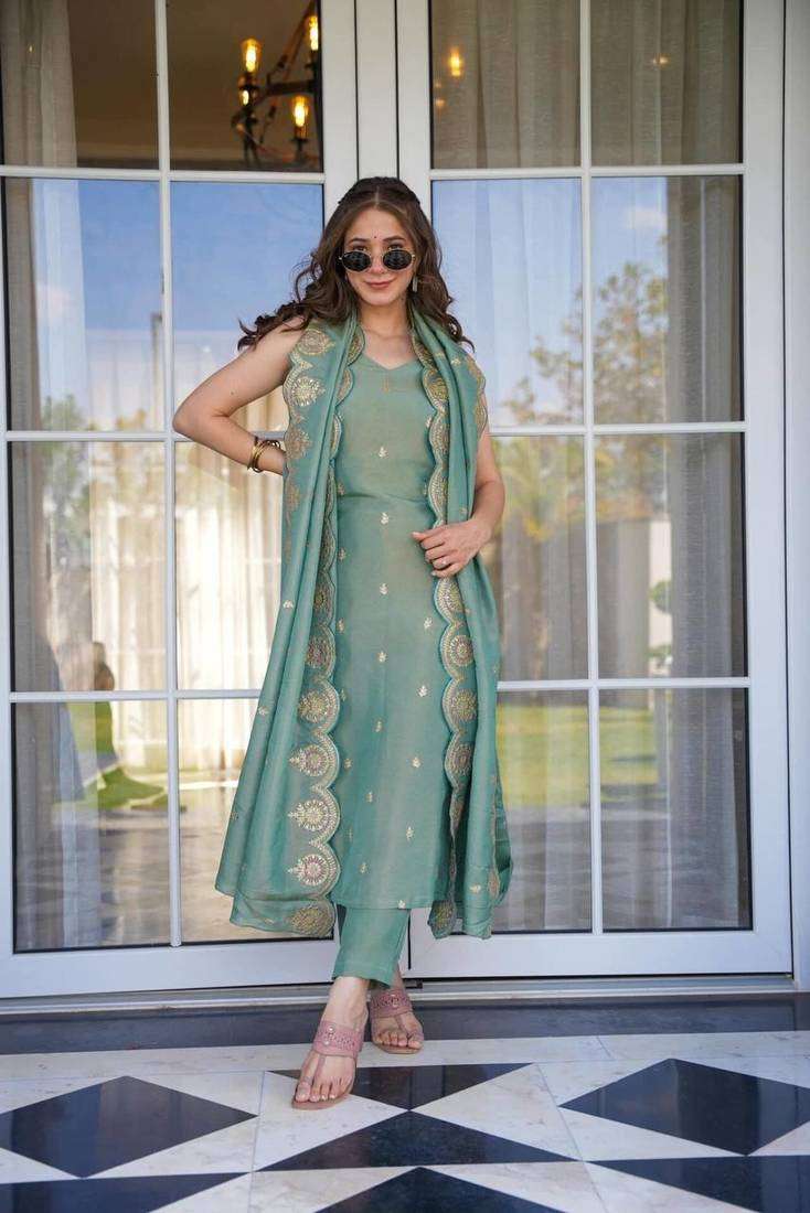 BF-640 BY ASLIWHOLESALE DESIGNER PURE VISCOSE EMBROIDERY DRESSES-00097