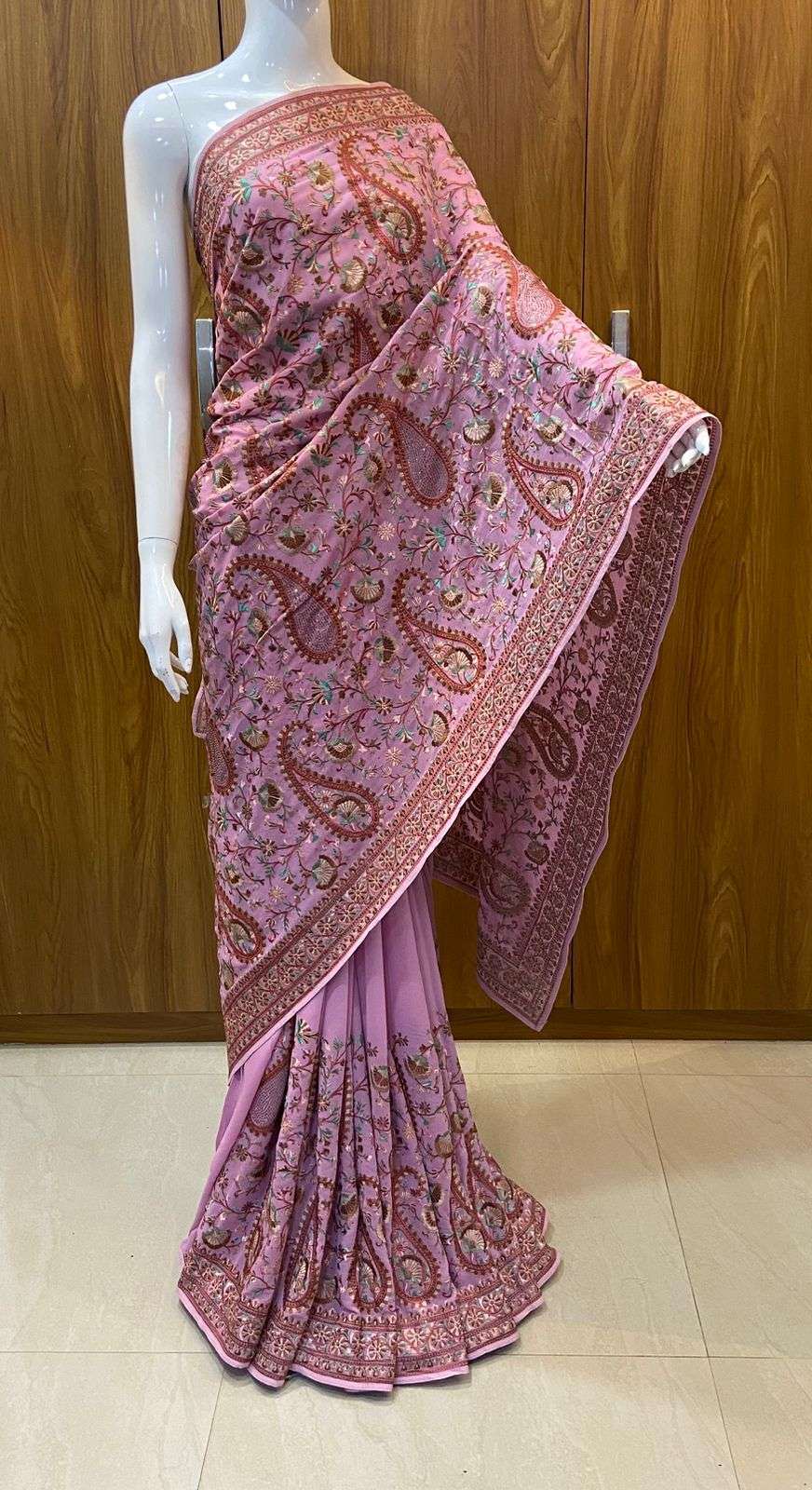 BHAGYA VOL-192 BY ASLIWHOLESALE DESIGNER PURE GEORGETTE EMBROIDERY SAREES-00224