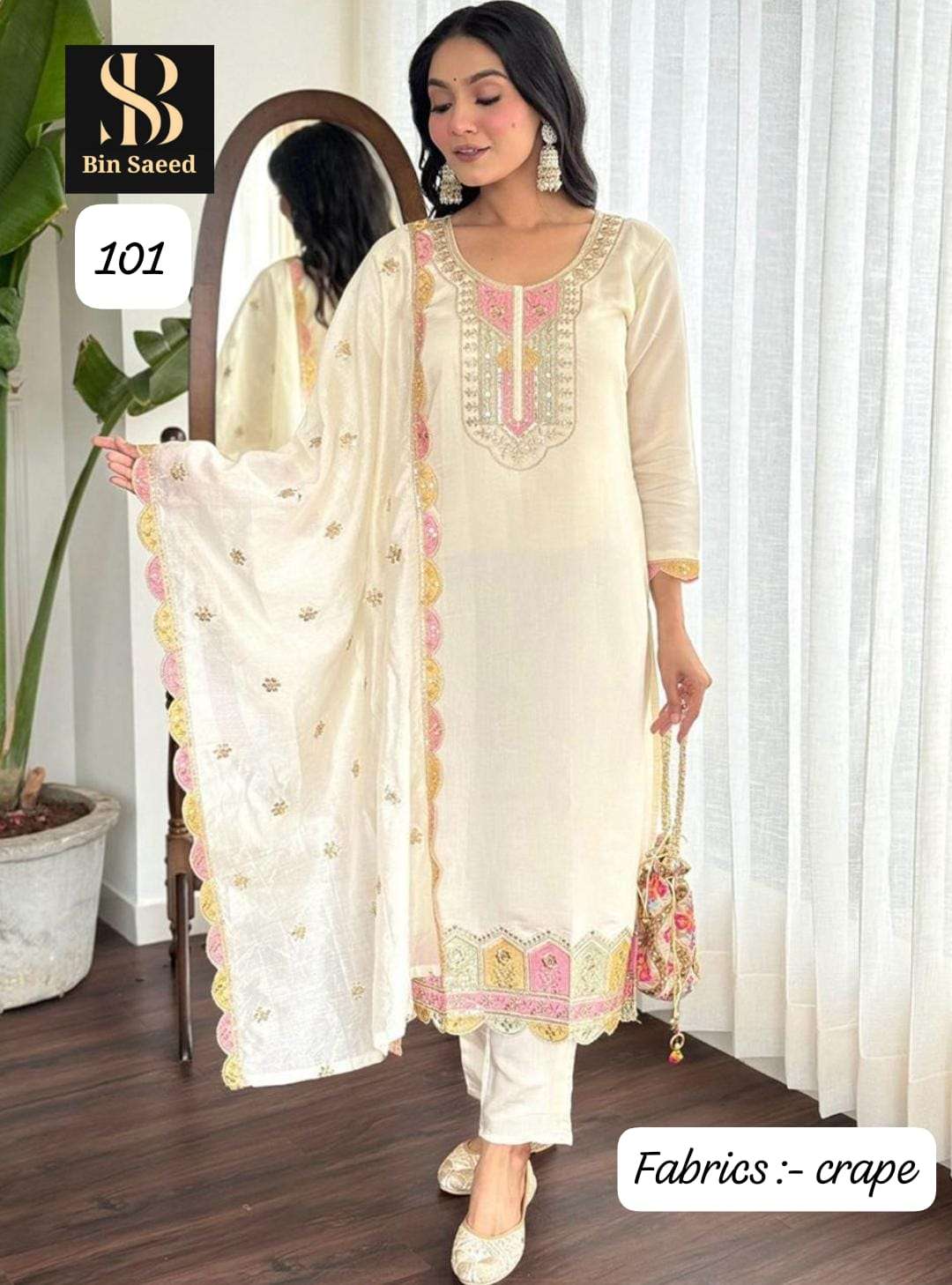 BIN SAEED 101 TO 104 BY ASLIWHOLESALE DESIGNER PURE FANCY DRESSES-00272
