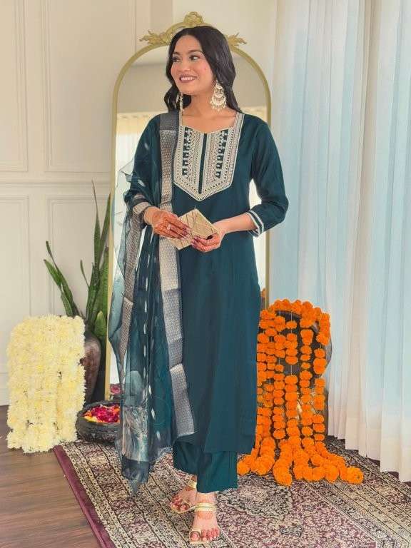 BINDIYA BY ASLIWHOLESALE DESIGNER PURE VISCOSE EMBROIDERY PRINTED DRESSES-00264