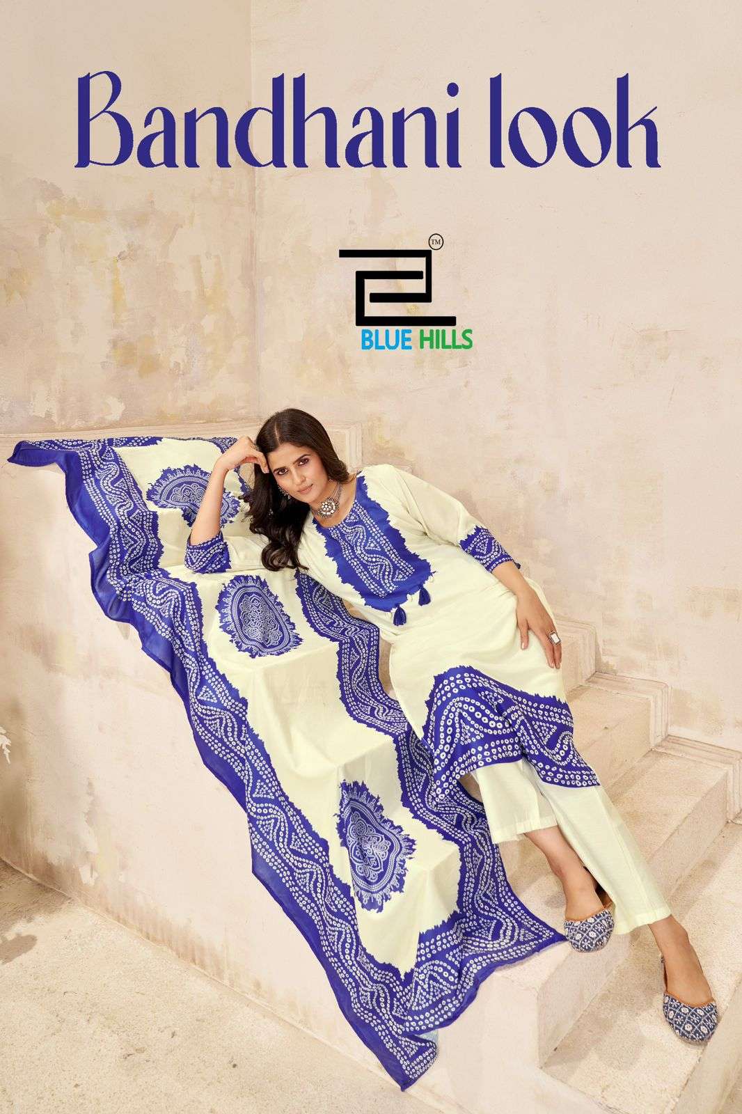 BLUE HILLS BANDHANI LOOK 1001 TO 1004 SERIES PURE CREPE PRINTED DRESSES-00099