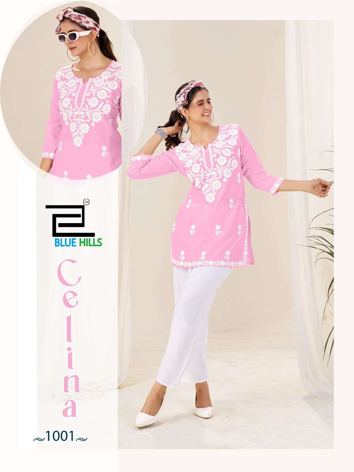 BLUE HILLS CELINA 1001 TO 1004 SERIES PURE RAYON PRINTED KURTIS-00099