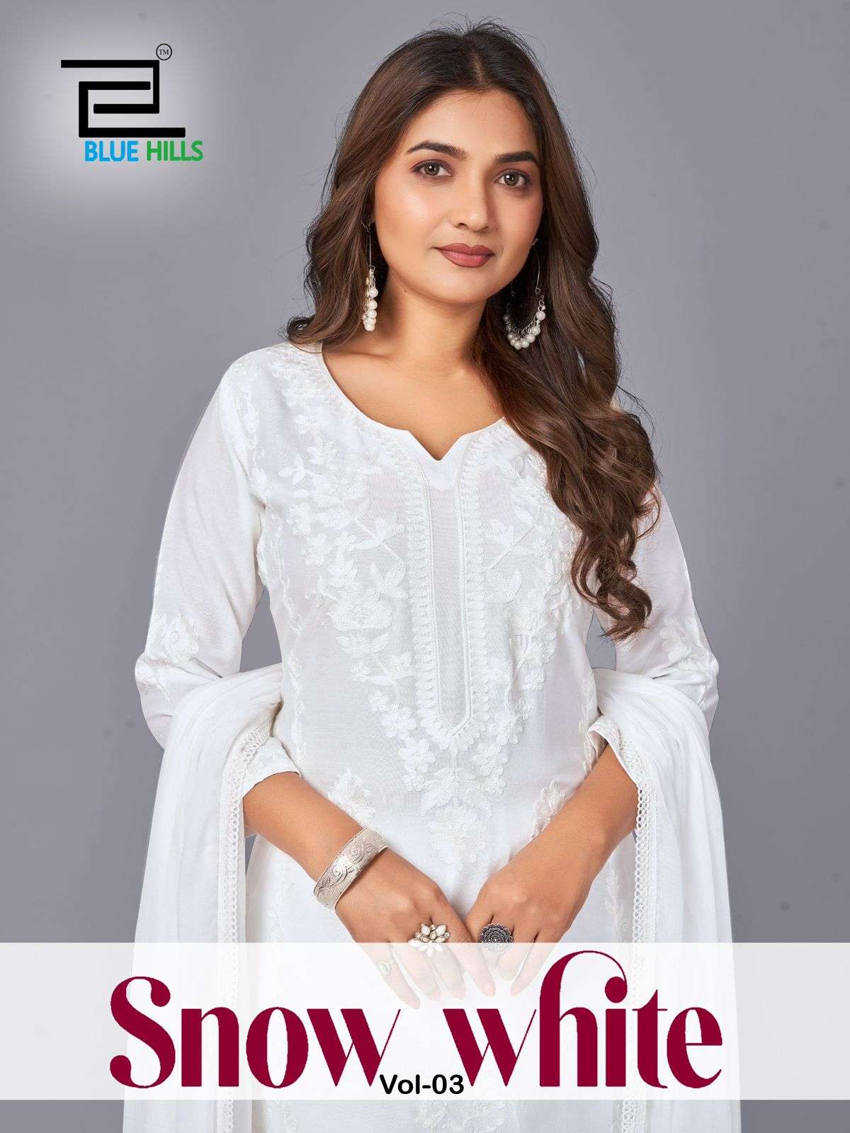 BLUE HILLS SNOW WHITE VOL-3 3001 TO 3004 SERIES PURE RAYON PRINTED DRESSES-00099