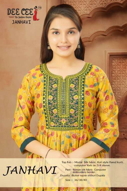 DEE CEE JANHAVI PURE SILK EMBROIDERY DRESSES-00093