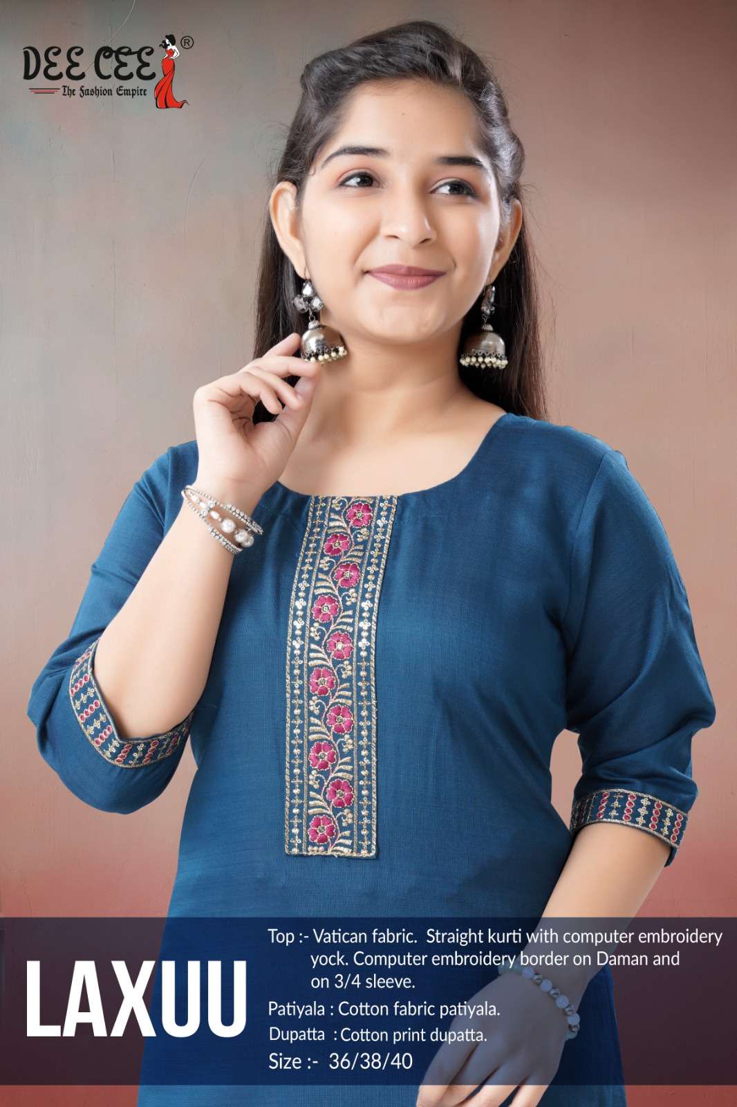 DEE CEE LAXUU PURE VETICAN EMBROIDERY DRESSES-00093