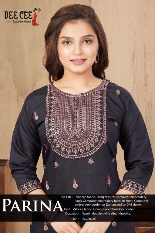 DEE CEE PARINA PURE VERTICAN EMBROIDERY DRESSES-00093