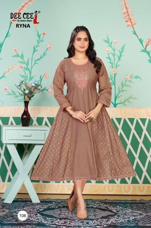 DEE CEE RYNA PURE SILK EMBROIDERY KURTIS-00014