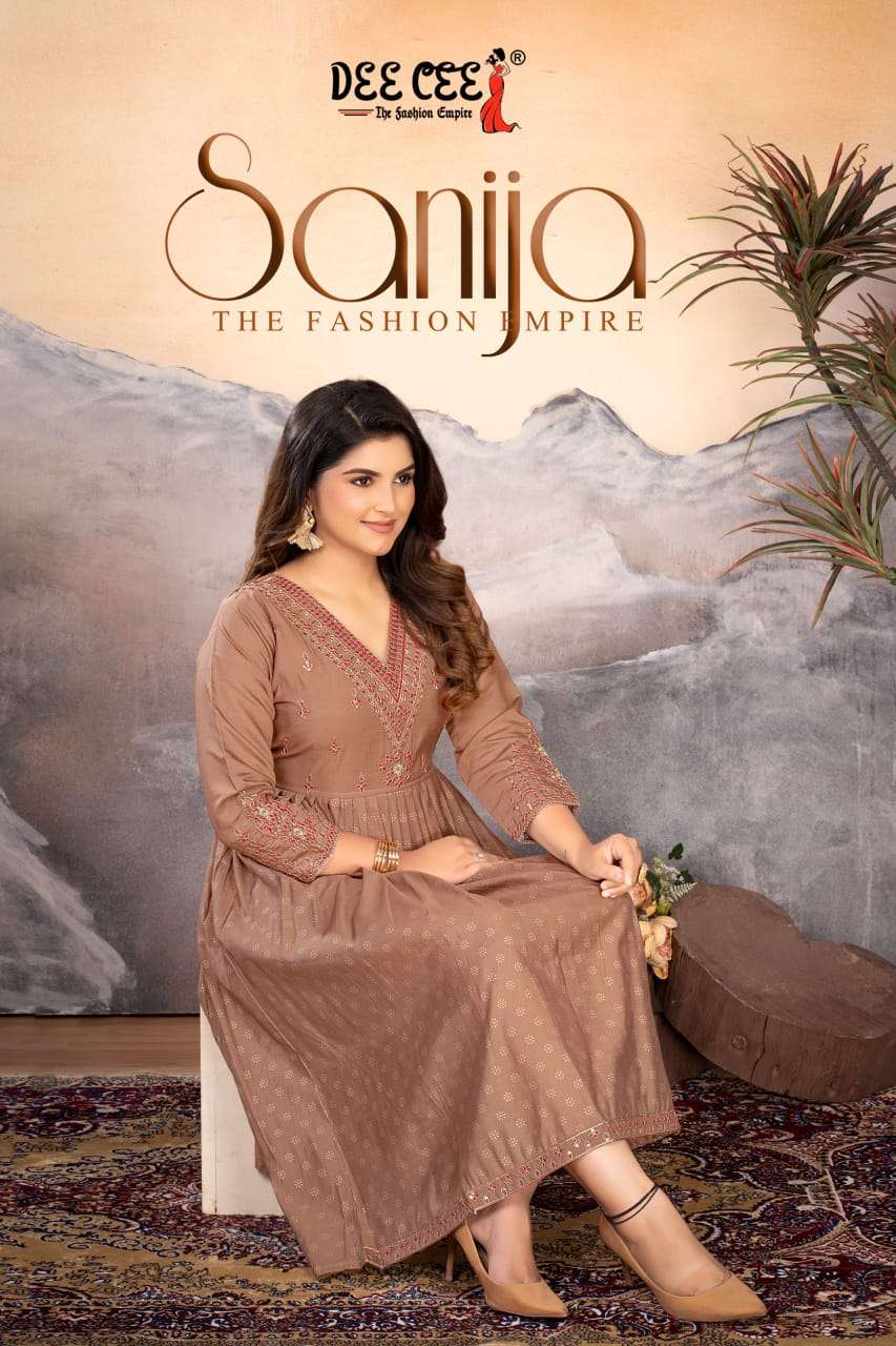 DEE CEE SANIJA PURE ROMAN SILK KURTIS-00093