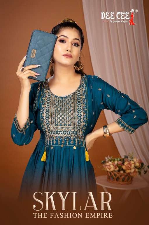 DEE CEE SKYLAR PURE ROMAN SILK KURTIS-00014