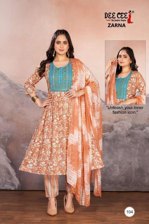 DEE CEE ZARNA PURE RAYON FOIL PRINTED DRESSES-00014