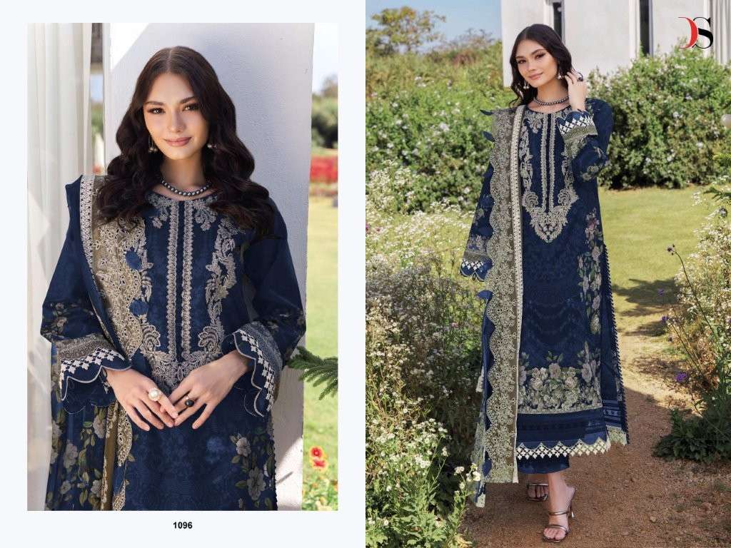 DEEPSY SUIT JADE NEEDLE WONDER-25 PURE COTTON EMBROIDERY PAKISTANI DRESS-00011