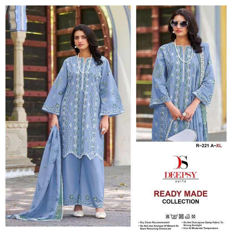 DEEPSY SUIT R-221 COLOUR PURE HAEVY COTTON EMBROIDERY PAKISTANI DRESSES-00011