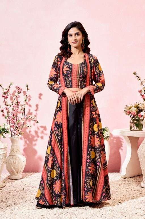 DHYANA VOL-1 BY ASLIWHOLESALE DESIGNER PURE CREPE PRINTED CROP TOP-00013