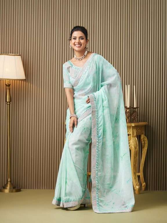 DL-012 BY ASLIWHOLESALE DESIGNER PURE ORGANZA PRINTED SAREES-00177