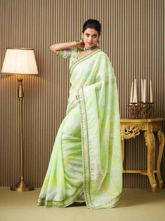 DL-015 BY ASLIWHOLESALE DESIGNER PURE ORGANZA PRINTED SAREES-00177