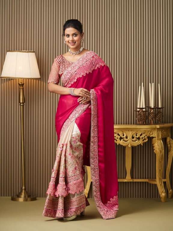 DL-019 BY ASLIWHOLESALE DESIGNER PURE SATIN EMBROIDERY PRINTED SAREES-00177
