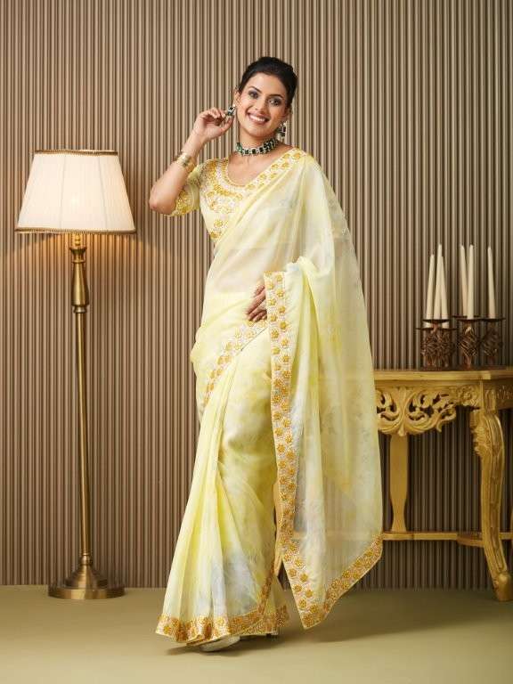 DL-020 BY ASLIWHOLESALE DESIGNER PURE ORGANZA PRINTED SAREES-00177