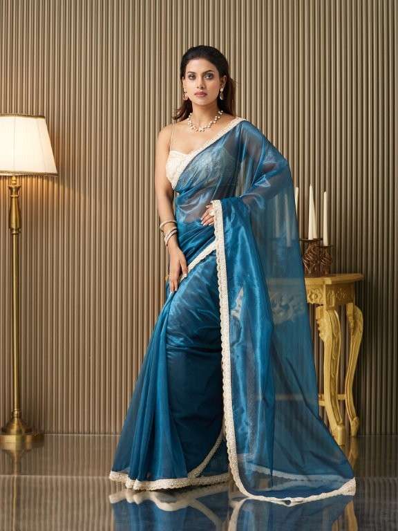 DL-029 BY ASLIWHOLESALE DESIGNER PURE ORGANZA EMBROIDERY PRINTED SAREES-00177
