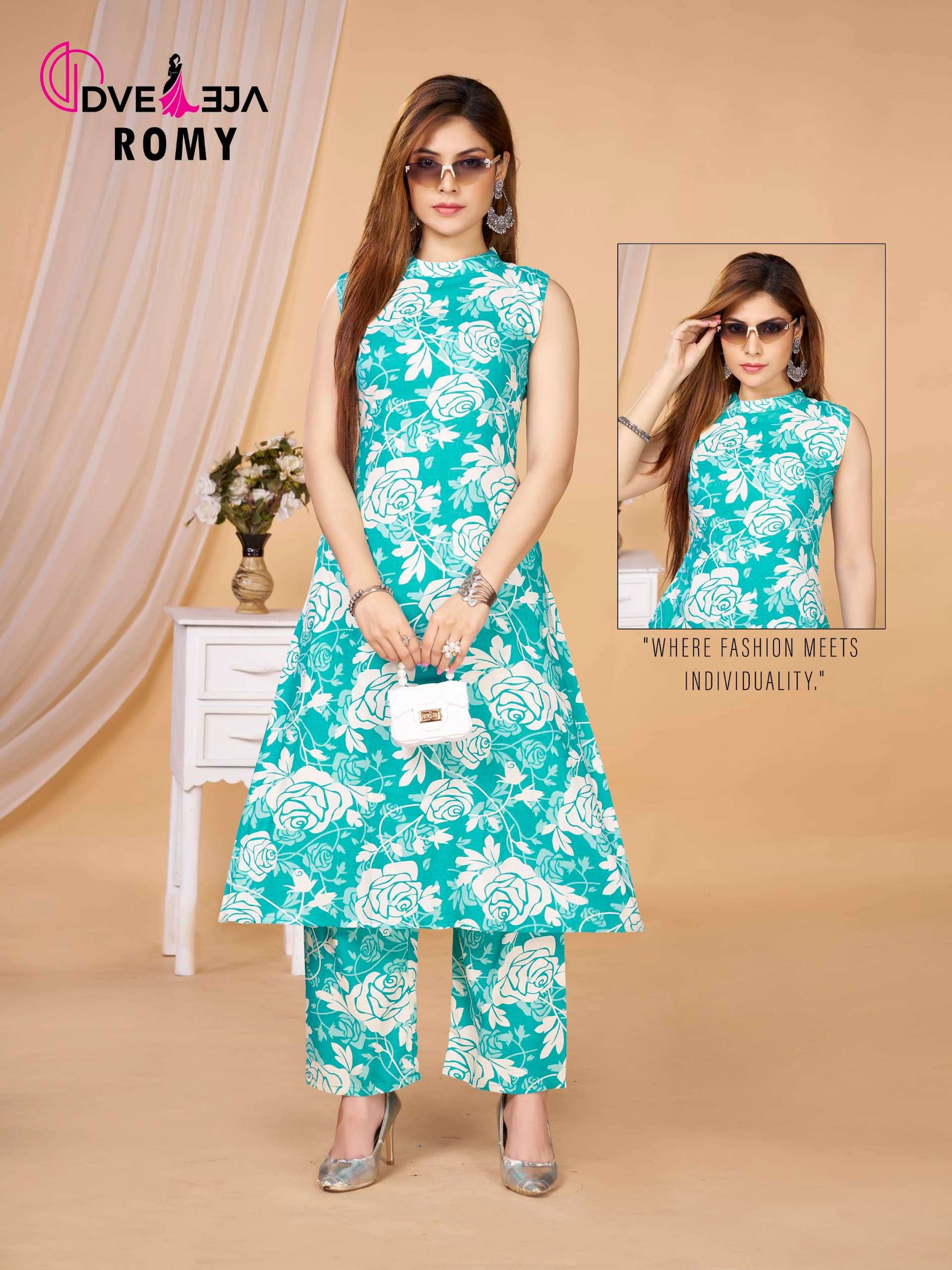 DVEEJA FASHION ROMY PURE RAYON PRINTED CO-ORD SET-00140