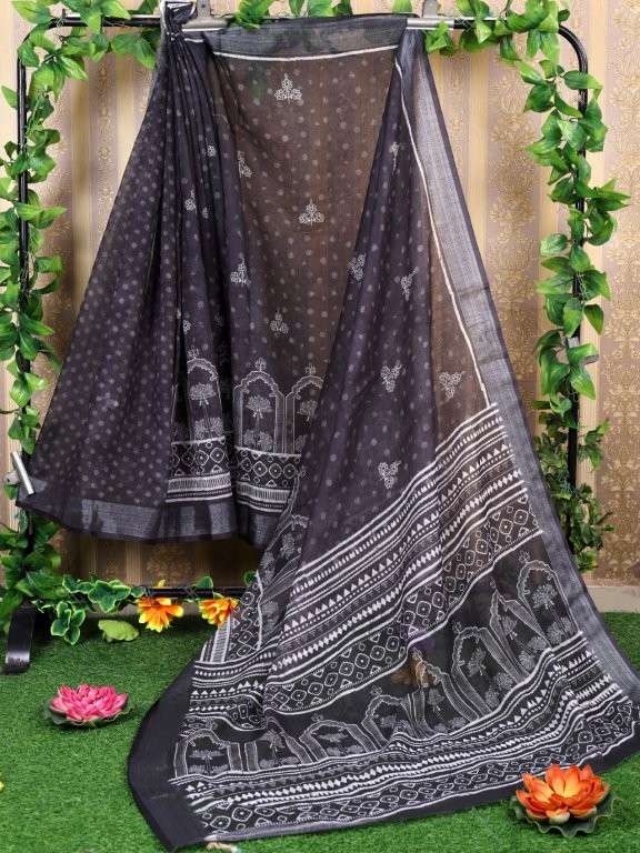 FALORAL ZEST BY ASLIWHOLESALE DESIGNER PURE COTTON PRINTED SAREES-00281