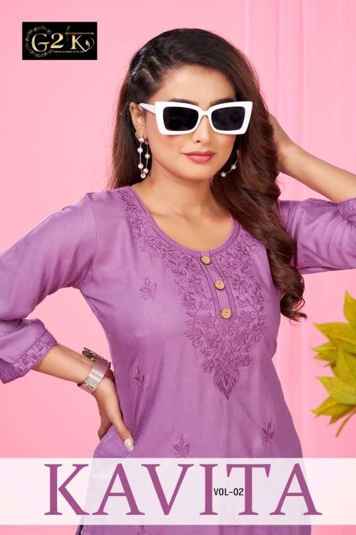 G2K KAVITA VOL-02 PURE RAYON KURTIS-00140