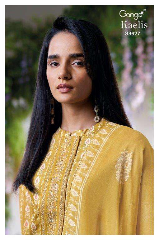 GANGA FASHION KAELIS  S3627-A TO S3627-D SERIES PURE COTTON PRINTED EMBROIDERY DRESSES-00252