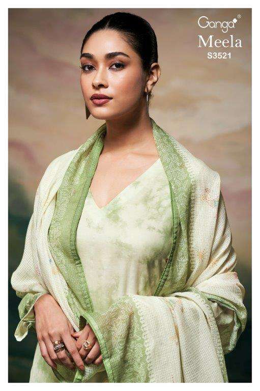 GANGA FASHION MEELA S3521-A TO S3521-D SERIES PURE COTTON PRINTED EMBROIDERY DRESSES-00252