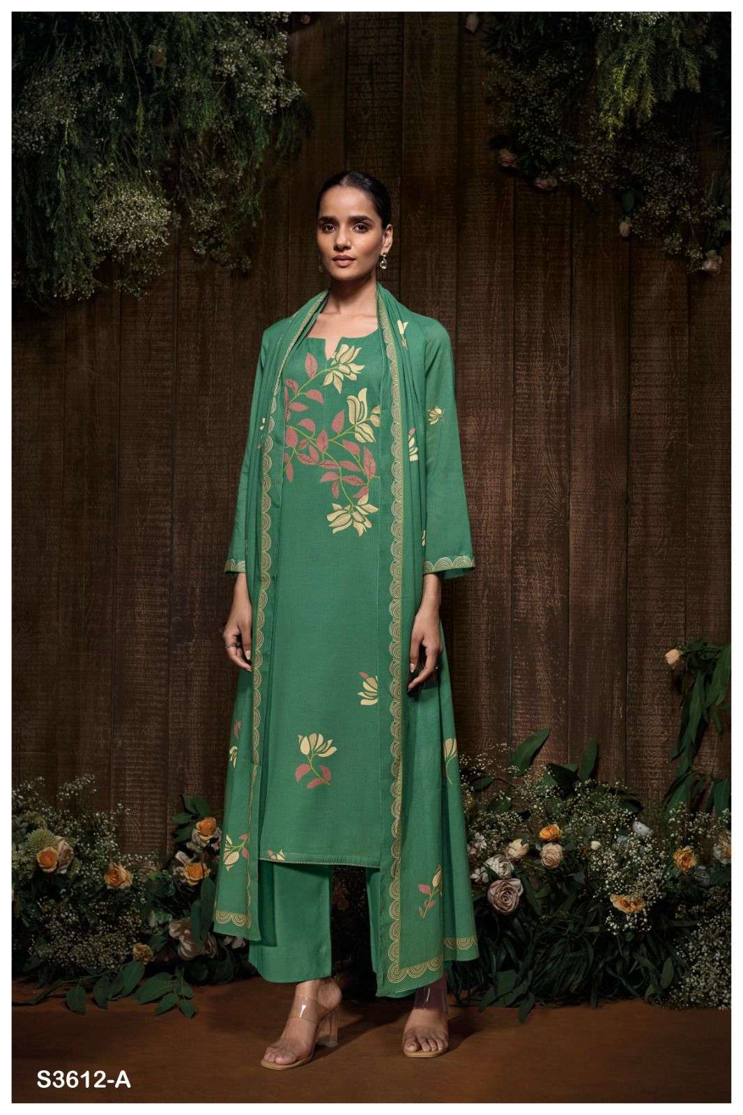 GANGA FASHION RAAHI S3612-A TO S3612-D SERIES PURE COTTON PRINTED DRESSES-00252